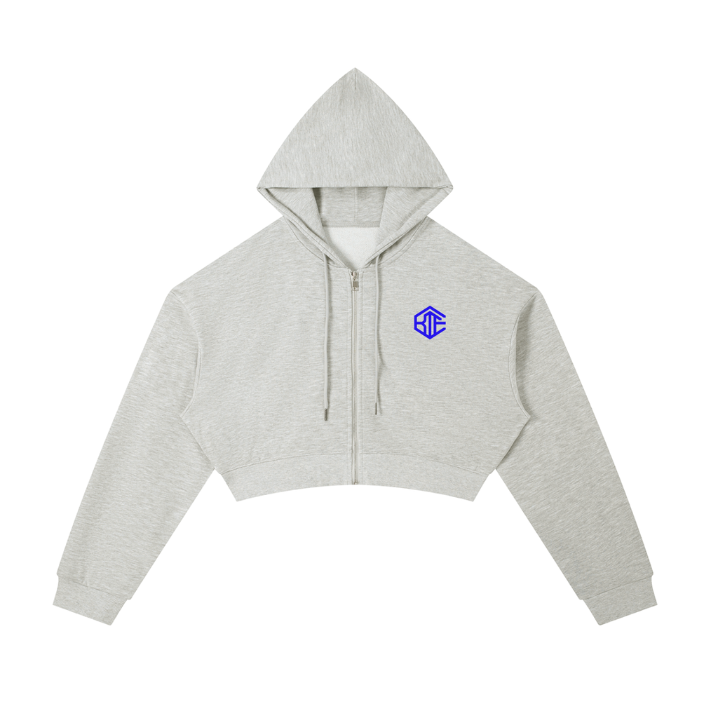 KTE - Women's "ICE" Cropped Zip-Up Hoodie