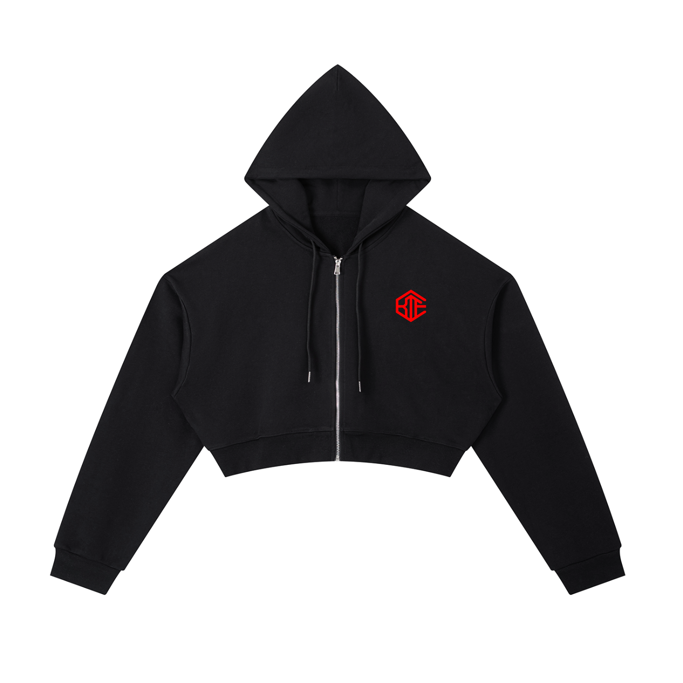 KTE - Women's "FIRE" Cropped Zip-Up Hoodie