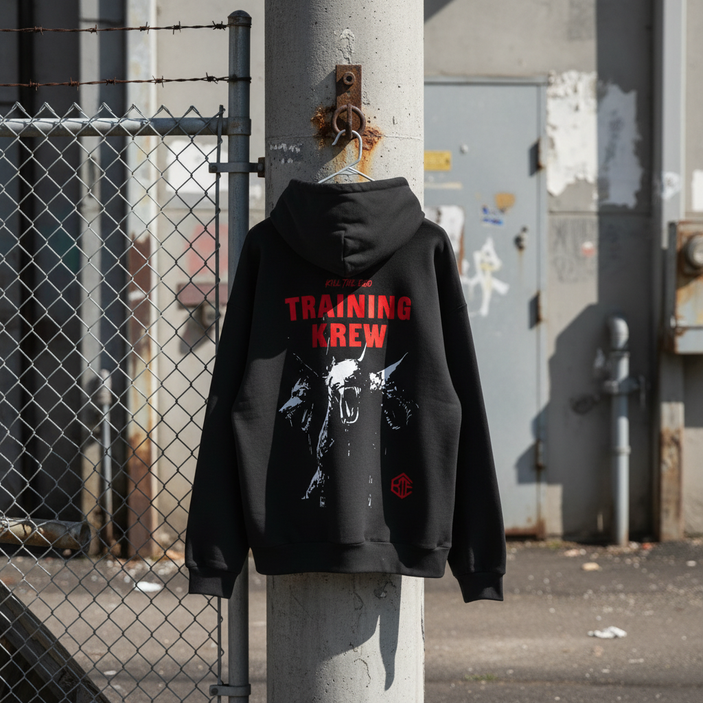 Hoodie hanging naturally