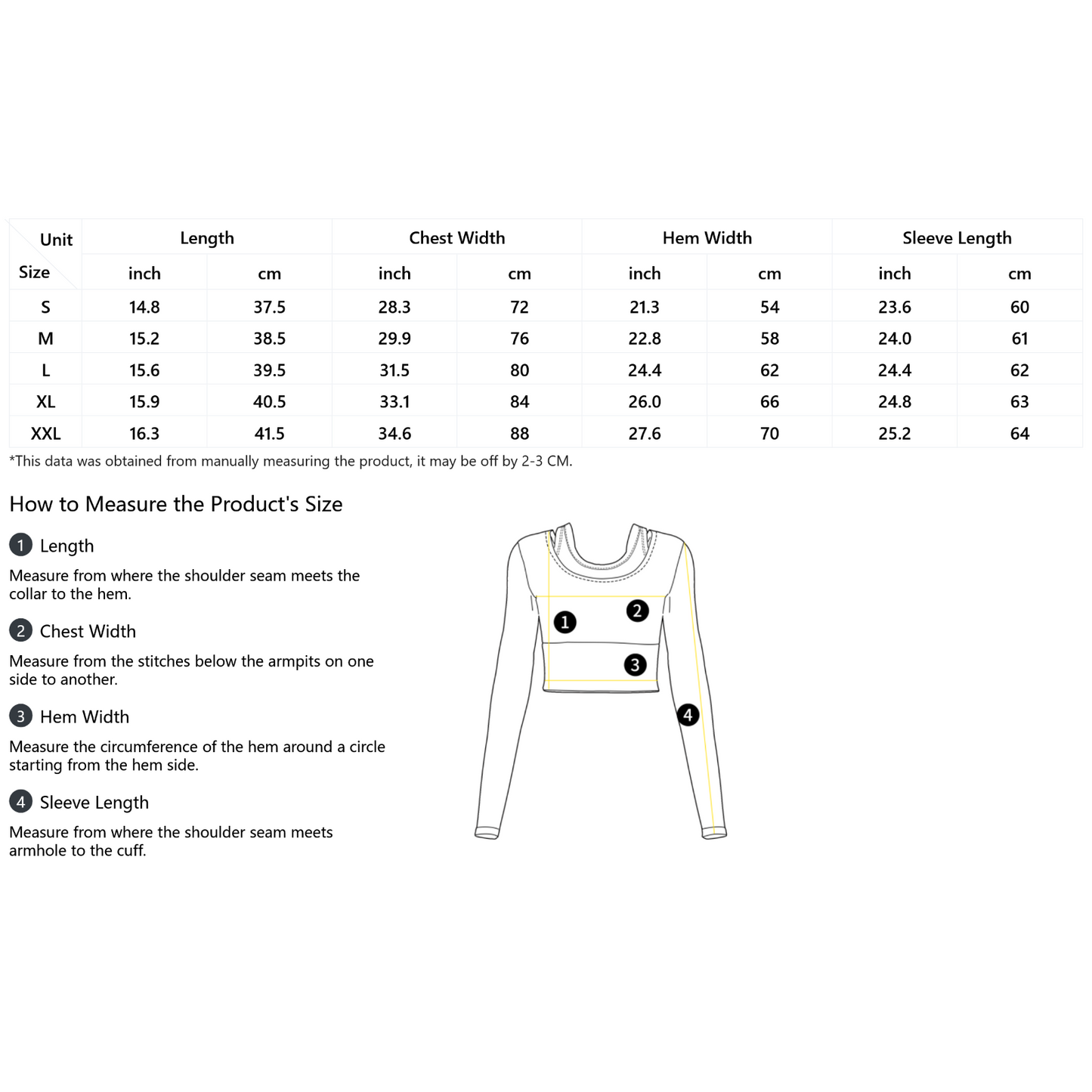 KTE- Women's Long Sleeve Crop Top