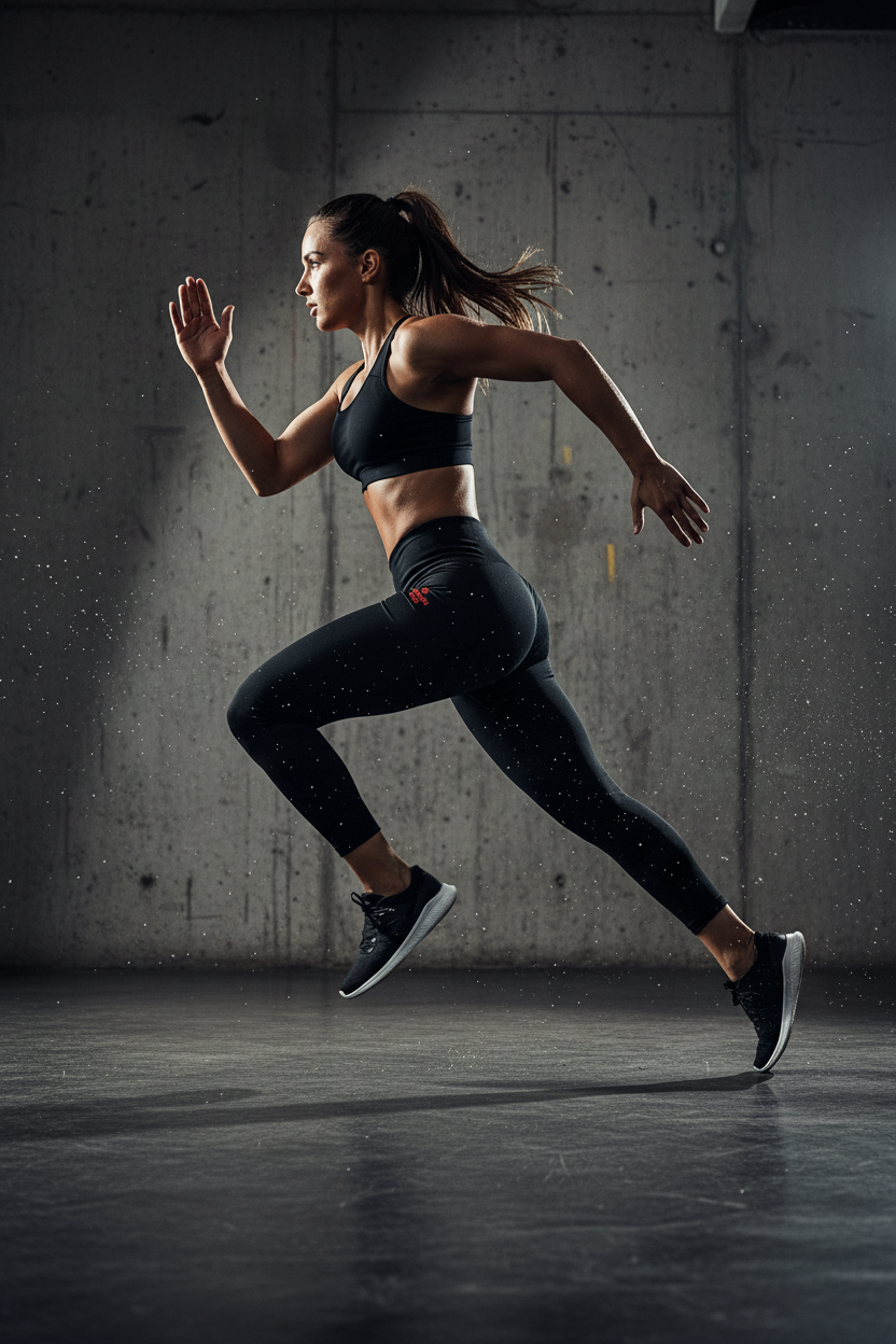 Side view running action shot